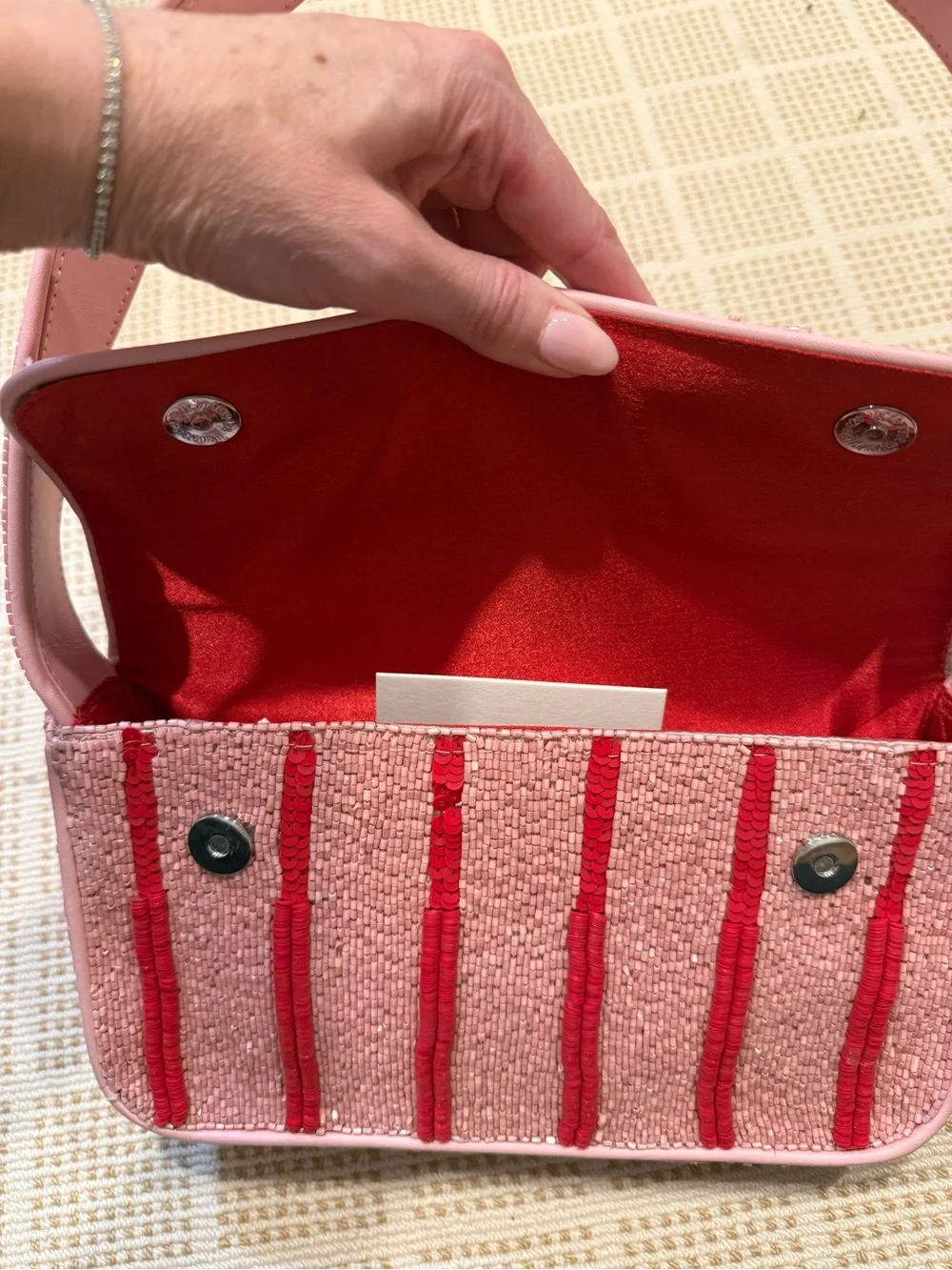 STAUD Tommy Beaded Bag in Montauk Stripe - Picture 4 of 6